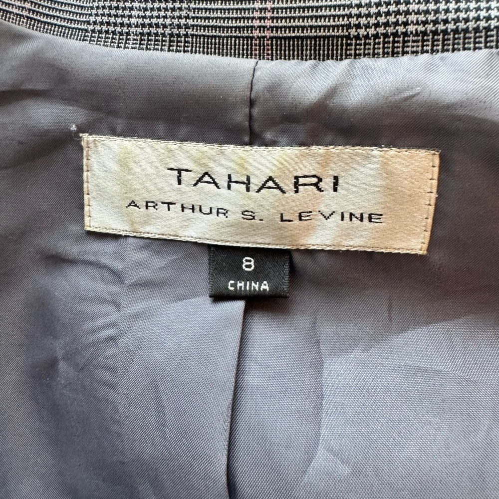 Tahari Gray and Pink Plaid Blazer - Picture 6 of 6